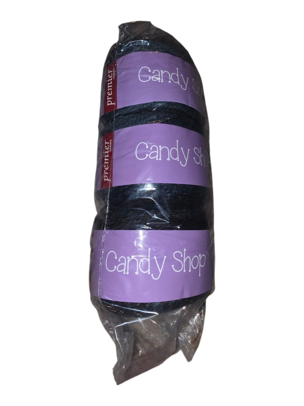 Premier Candy Shop Yarn Twix Black Blue Lot of 3 Skeins Acrylic